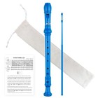 Soprano Recorder Instrument For Kids Students 8 Baroque Fingering Royal Blue
