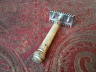 Antique Gillette Safety Razor With 4 Unused Blue Blades In Box-free Shipping 