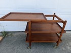 Mid Century Modern 3 Tier Rolling Bar Cart W Slide Out Top 