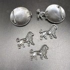 Sterling Silver Lion Or Poodle Belt Buckle And Buttons
