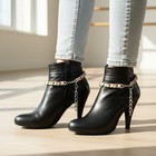Women 2pcs Silver Metal Western Boot Chain Bracelet Pink Band Charm Shoe Anklet