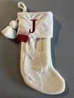 St  Nicholas Square Christmas Stocking Letter Monogram Red ivory Choose Letter