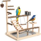 Wood Pet Parrot Playground Bird Play Stand Toys Perch With Feeder Cups For Co   