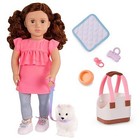 Our Generation Becca   Pearl 18   Doll   Pet Dog Plush Carrier