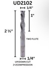 New Whiteside Ud2102 Spiral Up   Downcut Compression Bit 1 4    Sh X 1 4    Cd X 1   