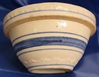 Antique Yellow Ware Ransbottom   Banded Mixing Bowl Rare Child   Salesman Sample