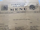 1968 Johnston Islands Atoll Holmes Harver Menu Sheet - Rare Original Item