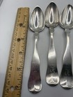 4 Coin Silver Fiddle Tea Spoons Ef Sibley Mid 1800s - 6    - 68g Mono P