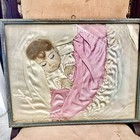 Rare Vintage Mourning Memorial Framed With Real Hair 3 Piece Collection 