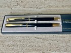 New Vintage Parker Insignia Laque Black Ballpoint Pen And Mechanical Pencil Set 