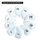 10pcs Golf Magnetic Iron Headcovers White Set Club Covers Protective Golf Gear