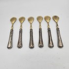 Antique 800 Silver Handled Spoons Gold Washed Set Of 6
