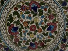 Vintage Jerusalem Pottery Mid Century Modern Hand Painted Flower 21 5cm Plate