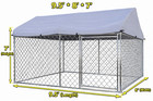 Outdoor Dog Kennel 8   x9 5   x7    With Roof  Large Metal Wire Dog Fence Enclosure
