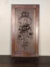 Hand Carved French Antique Louis Xvi Walnut Wood Panel door W  Flowers   Ribbons