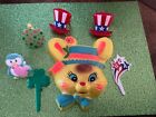 Lot 7 Holiday Cupcake Cake Topper Picks Easter  Bunny Shamrock 4th July Valentin