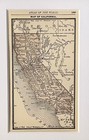 1888 Antique Framed Original California State Map Tiny California Vintage Map