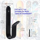 Atvkov 4 Pack Snowboard Wall Mount Clips Holders Rack Normal  Black 
