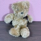 Vintage Eden Toys Teddy Bear Plush Tan Brown Plaid Bow 13    Stuffed Animal
