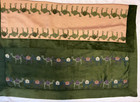 Vintage Olive Green Camel Blanket throw coverlet tapestry Corduroy Fabric 60x60 
