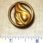 Large Antique Pierced Metal Cala Lily Leaf   Metal Sewing Button Mexico Avb13