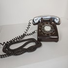 Vintage Stromberg Carlson Rotary Telephone Brown W gorham Silverplate Cover Read