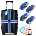 8 Pack Luggage Straps And Tags Set For Suitcase  4 Vibrant Color Straps And 4   