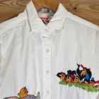 Vtg Mickey Inc Rare Embroidered Dumbo Crows Shirt Adult Medium 90s