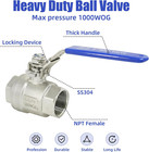 4 Pack 1  Npt Female Ball Valve Stainless Steel 304 Full Port Ball Valve Heavy D