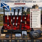 Professional Scottish Highland Bagpipe Complete Set Silver Mounts With Hard Case