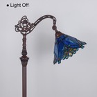 Cotoss Tiffany Floor Lamp Victorian Style Blue Stained Glass Reading Light