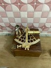 9  Nautical Antique Brass Working Sextant With Box Marine Navigation Instrument