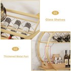 Lvb Gold Bar Cart With Glass  Bar Cart With Wheels  Wine Cart With Storage
