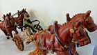 Vintage Cast Iron Budweiser Eight Clydesdale Horses With Driver Toy