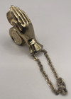 Vintage Gloved Hand Scarf Holder   Money Clip With Safety Chain - Gold Tone
