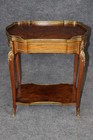 19th C French Louis Xv Style Bronze Ormolu Mounted Two Tier End Table