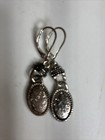 Silver Tone Earrings Native American Style Vintage