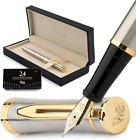 Fountain Pen Set  Medium Nib  Includes 24 Ink Cartridges And Ink Refill Converte