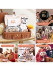 Baby Shower Gift Set For Newborn Boy Girl Neutral Baby Basket Blanket Rattle Bib
