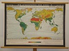 Atmosphere Earth Climate Map Snow Precipitation Rain 1964 School Wall Map 120x84