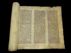 Rare Esther Scroll Megillah Bible Handwriten On Parchment Europe 1800 s