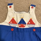 Vintage Mayfair Nautical Sailboat Sailor Baby Tank Shorts Romper Size 18m