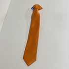Vesuvio Napoli Boys Clip-on Necktie Simple Solid Orange Color Youth Neck Tie  E2