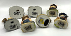 Vintage Miniature Pig People Figurines - Resin - Young s   Jei - Lot Of 7