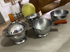 Vintage Chase Chrome Creamer And Sugar Set With Butterscotch Bakelite Handles