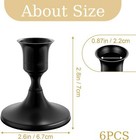6pcs Taper Candle Holders Vintage Metal Candlestick Holders For Set Of 6 Black