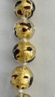 Vintage Murano Venetian Glass Gold Foil Sommerso Beaded Necklace 18 Inch 1950s