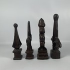 Vintage Cast Iron Fence Finial Toppers Fleur De Lis Lot Set Of 4
