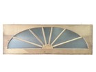 Antique Restored Sunburst Transom Window W  Wood Frame Ga20692