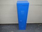 Vintage 1980s Metal 48  Kids Storage Locker 2-tier Safe Storage Cabinet Blue Gym